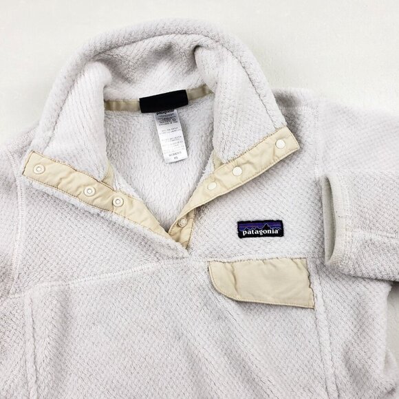 Patagonia Jackets & Blazers - Patagonia Synchilla Snap T Fleece Pullover Womens XS White Outdoor Jacket FLAW